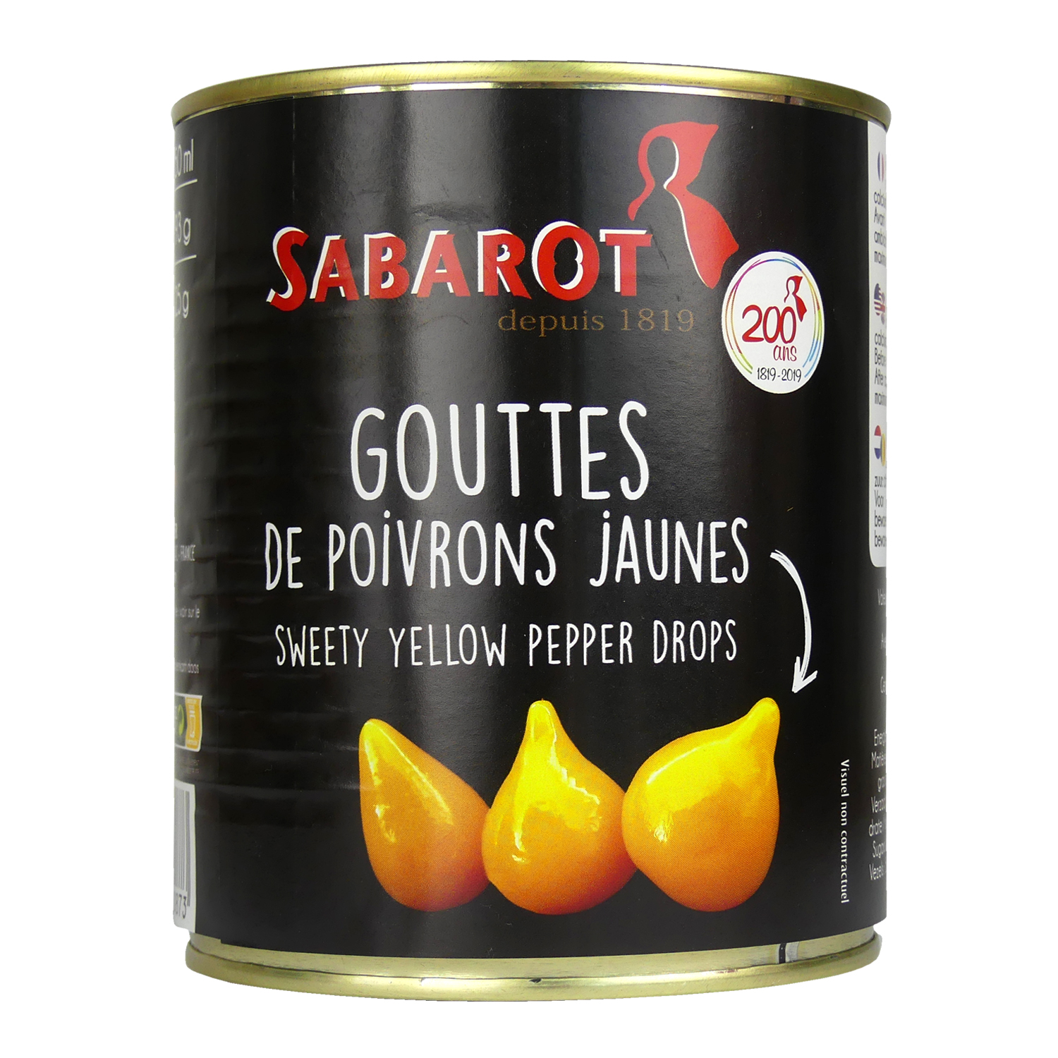 produit gouttes de poivrons 4-4 jaunes sabarot