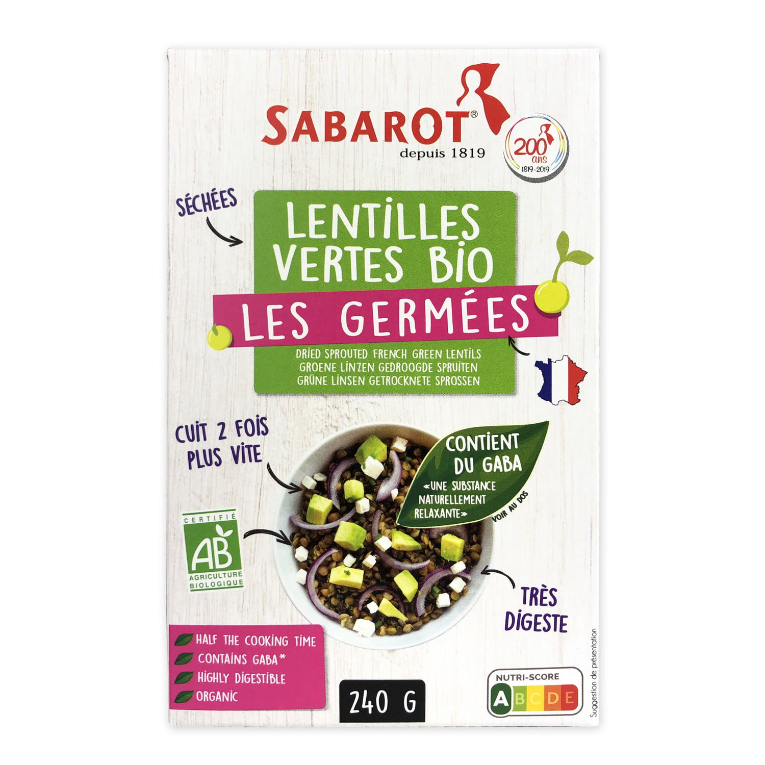 produit lentilles vertes bio germes sabarot