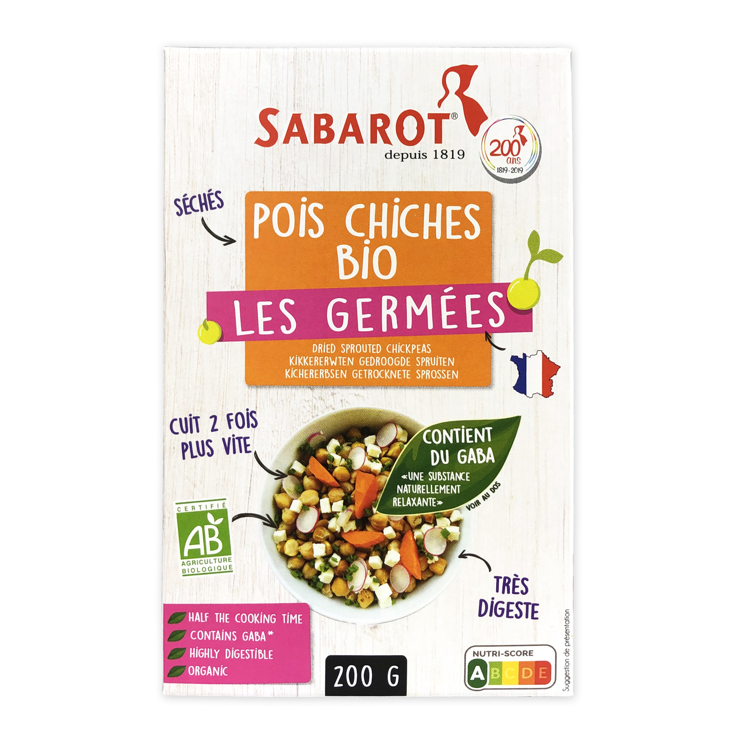 produit pois chiches bio germes sabarot