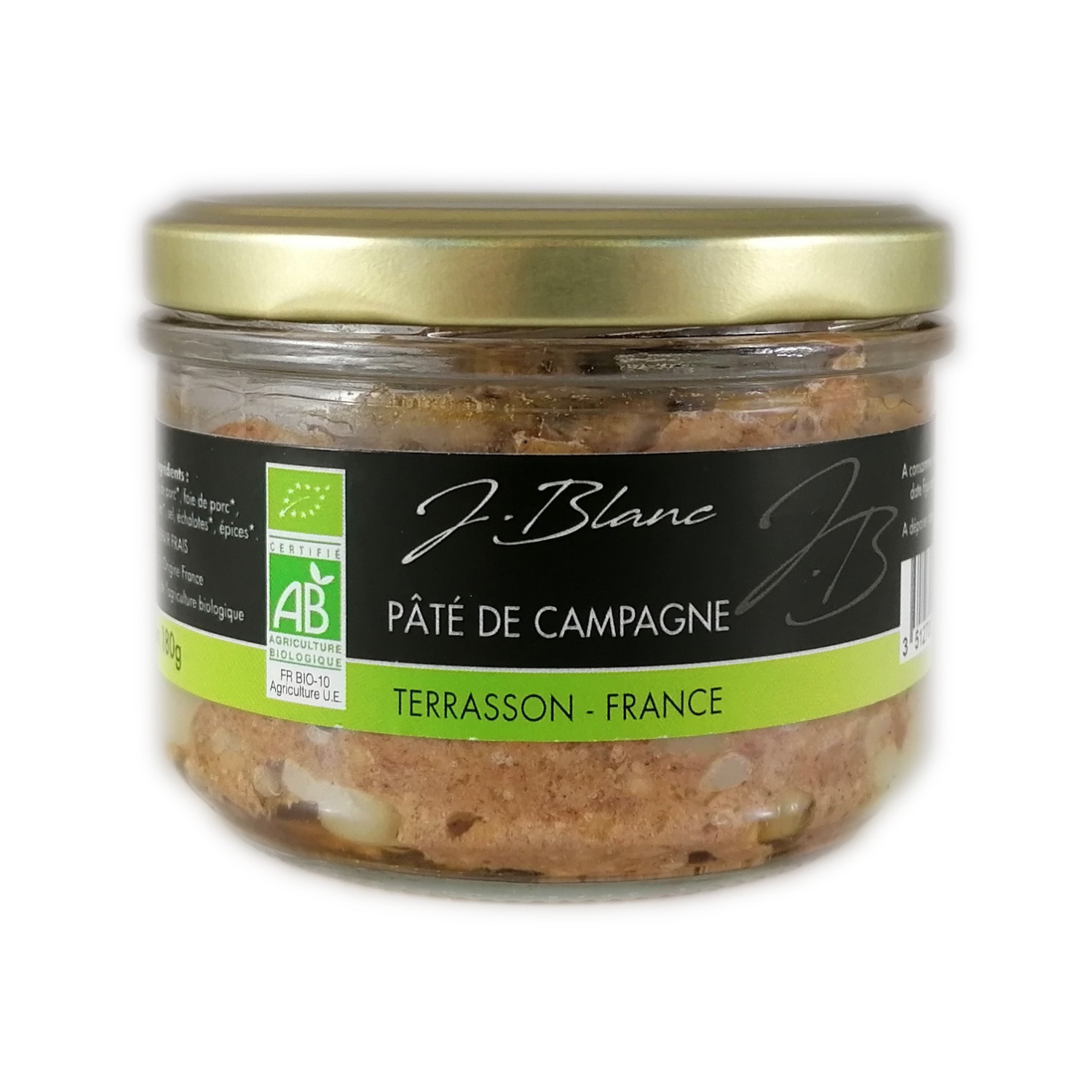 produit Pâté de campagne bio 180g j.blanc