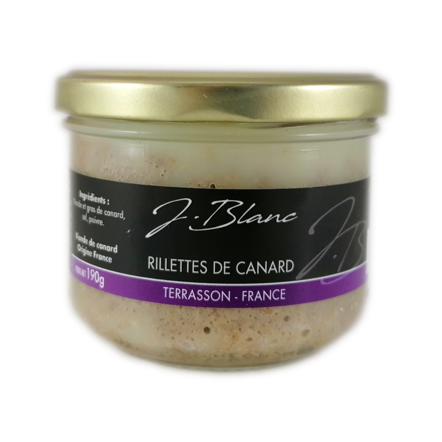 produit Rillettes de canard 190g j.blanc